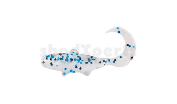 000935B078 Banjo Twister 1" (ca. 3,5 cm) reinweiss / klar blau Glitter