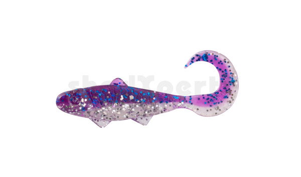 000935B314 Banjo Twister 1" (ca. 3,5 cm) klar silber Glitter / violett-electric blue Glitter