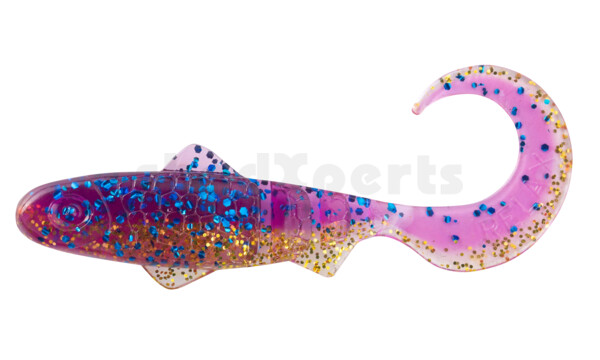 000908B313 Super Banjo 3" (ca. 7,5 cm) clear gold glitter / violet-electric blue glitter