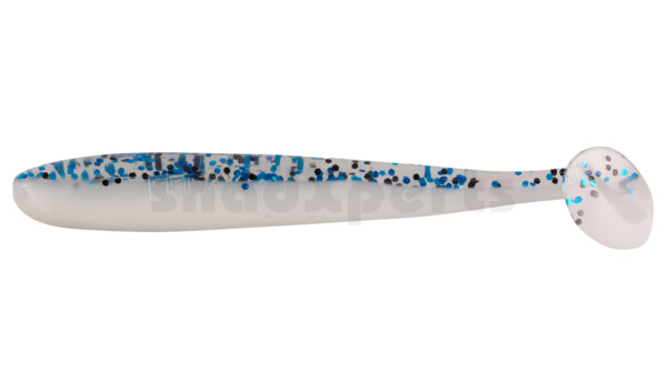 003408B078 Bass Shad 3“ (ca. 7,5 cm) white / clear blue-glitter