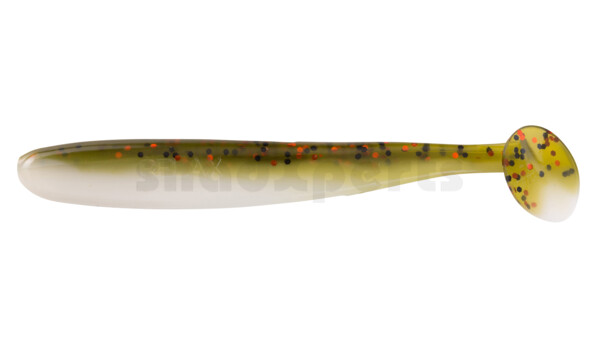 003408B188 Bass Shad 3“ (ca. 7,5 cm) reinweiss / olive-tree-Glitter