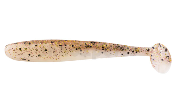 003408B311 Bass Shad 3“ (ca. 7,5 cm) reinweiss / klar kupfer, schwarz Glitter