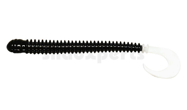 002511008 Drop Shot Ringer Worm 4" (ca. 10,5 cm) Black/White Tail
