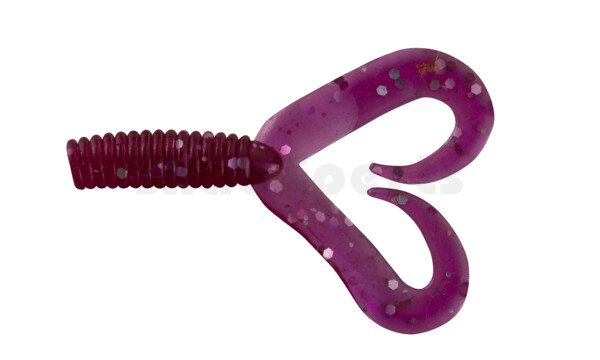 000604DT-165 Twister 2" Doubletail regular (ca. 4,5 cm) violet transparent glitter