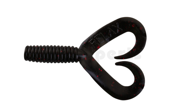 000604DT-204 Twister 2" Doubletail regular (ca. 4,5 cm) black red glitter