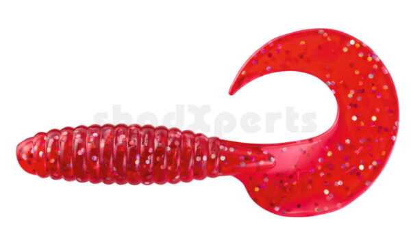 000608076 Twister 4" regulär (ca. 8,0 cm) clear red glitter