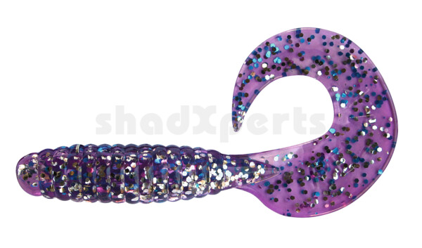 000508B314 Twister 4" laminiert (ca. 8,0 cm) clear silver glitter / violet-electric blue glitter