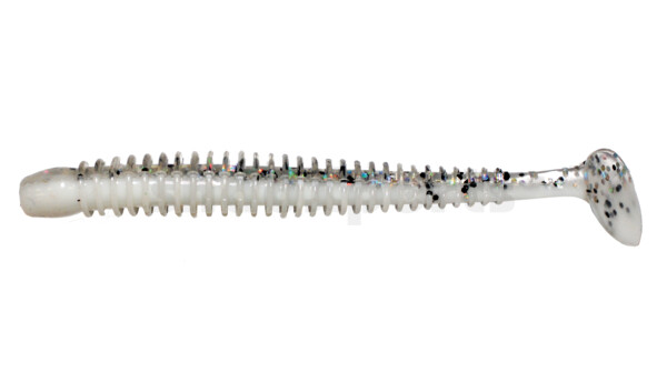 004010B008 Texas 4" (ca. 10 cm) reinweiss / klar salt´n pepper Glitter