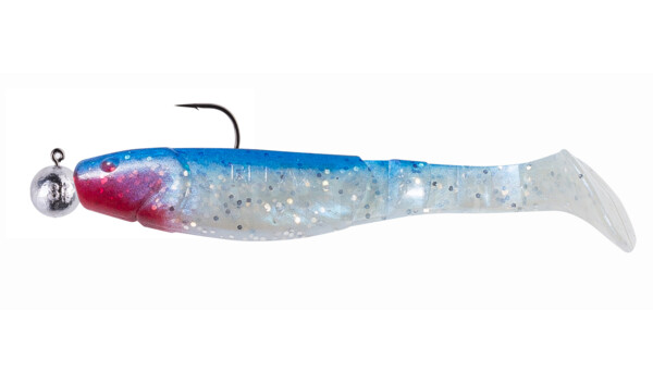 000211M047-10 Kopyto-Classic 4" (ca. 11,0 cm) blauperl-Glitter / blau, montiert auf SXRO 6/0 10g