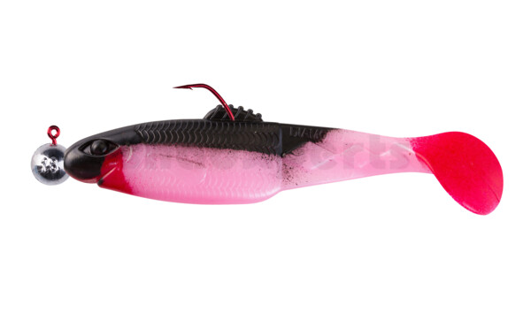 001413M154-12 Diamond Shad 5" (ca. 13,5 cm) bubblegum / schwarz, montiert auf HBA 5/0 12g