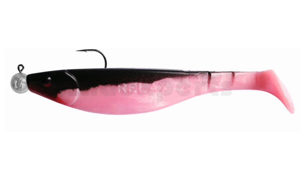 000216M154-14 Kopyto-River 6" (ca. 16,0 cm) bubblegum / black, mounted on MUXRO 10/0 10g