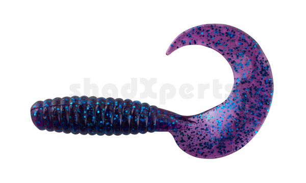 000613165 Xtra Fat Grub 5,5" regular (ca. 13,0 cm) clear-purple-electric-blue-glitter