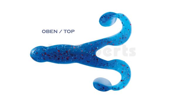 000312B078 Turbofrog 4" (ca.12,0 cm) reinweiss / klar blau Glitter
