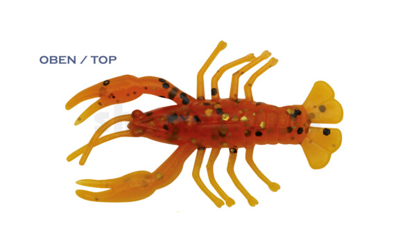 002304CF-B17 Baby Crawfish 1" (4,5cm) gelb / motoroil Glitter