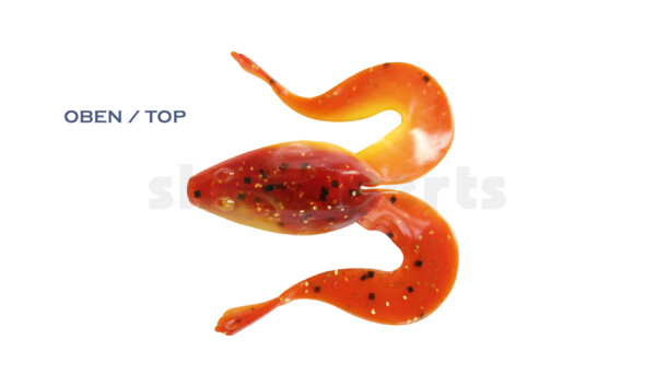 000311B017 Frog 3" (ca. 8,0 cm) gelb / motoroil Glitter