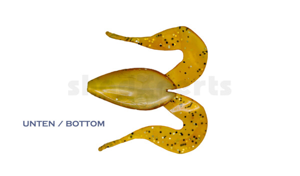 000311B023 Frog 3" (ca. 8,0 cm) goldperl / motoroil Glitter