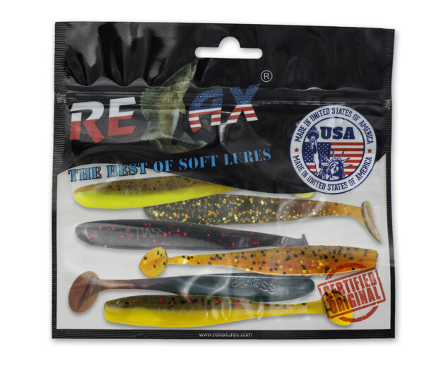 003407MIX3 Bass Shad 2,5" Farbmix motoroil Original Relax ZIP BAG (wiederverschließbar)