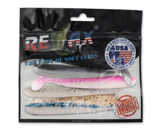 003408MIX5 Bass Shad 3" Farbmix weiß Original Relax ZIP BAG (wiederverschließbar)