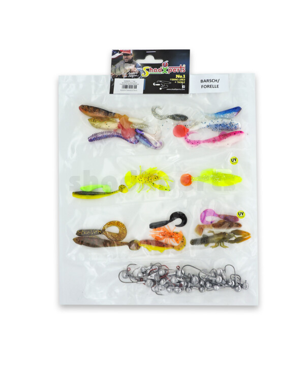 0006004 ShadXperts target fish set perch/trout - ca. 26 shads/27 jigs