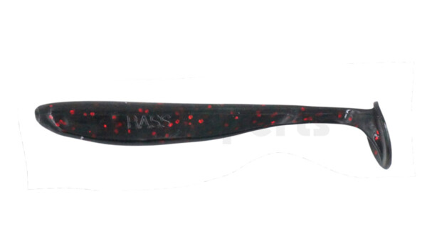 003407204 Bass Shad 2.5“ (ca. 7 cm) schwarz-rot-Glitter