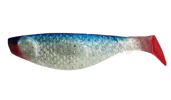000110035 Aqua 4" (ca. 10,0 cm) pearlwhite-glitter / blue