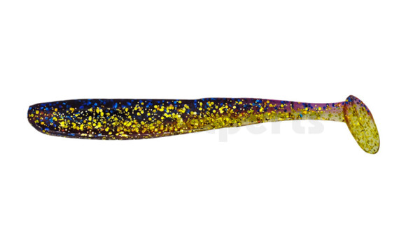 003413B313 Bass Shad 4,5“ (ca. 13 cm) clear gold Glitter  / violett-electric blue Glitter