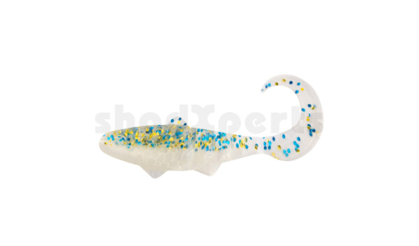 000935B099 Banjo Twister 1" (ca. 3,5 cm) goldperl / klar blau Glitter