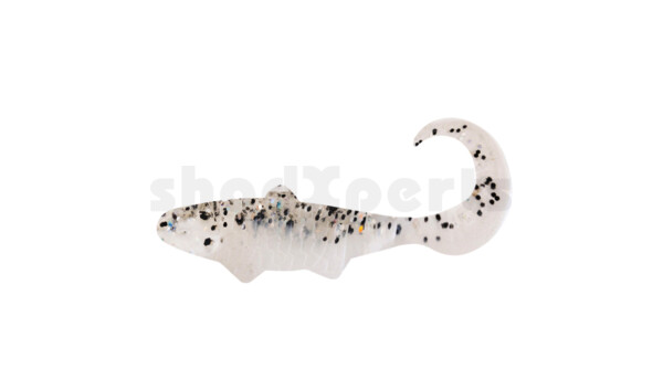 000935B004 Banjo Twister 1" (ca. 3,5 cm) perlweiss / klar salt´n pepper Glitter