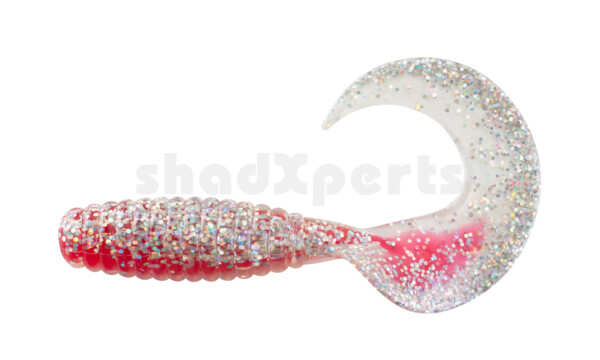 000513B076 Xtra Fat Grub 5,5" laminated (ca. 13,0 cm) red / clear silver glitter