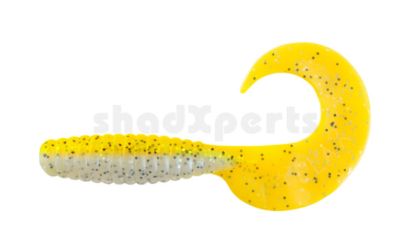 000513B904 Xtra Fat Grub 5,5" laminated (ca. 13,0 cm) bluepearl pepper glitter / yellow