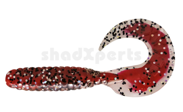 000508B076 Twister 4" laminiert (ca. 8,0 cm) red / clear silver glitter