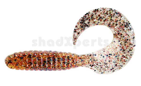 000508B908 Twister 4" laminiert (ca. 8,0 cm) clear silver glitter / clear black ´n copper flake