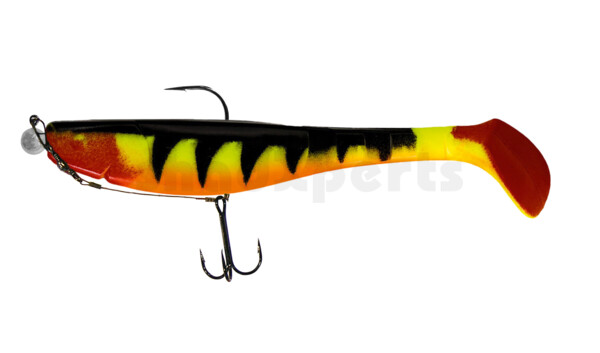 000220M055ZO-20 Kopyto Classic 8" (ca. 20,0 cm) fluogelb / Zander / bauch: orange, montiert MUXRO 12/0 20g, mit Beihänger