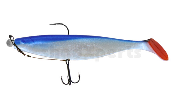 000418M047-20 Xtra-Soft 7" (ca. 18,0 cm) blauperl-Glitter / blau, montiert auf MUXRO 10/0 20g