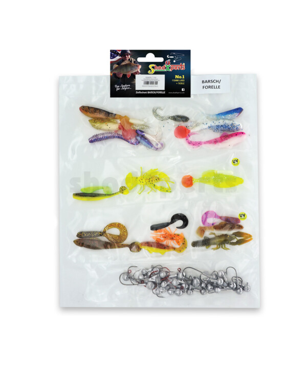 0006004 ShadXperts Zielfischset BARSCH/FORELLE - ca. 26 Shads/27 Jigs