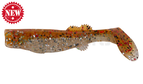 000708B111 California 3" (ca. 8,0 cm) klar silber Glitter / olivebraun-Glitter