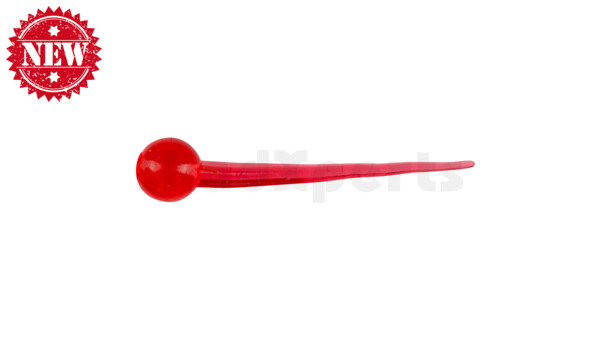 003703076 Sperm Worm 1" (ca. 3 cm) clear red glitter