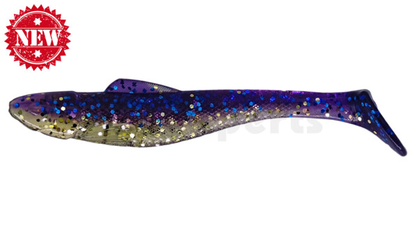 001711B313 Ohio 4" (ca. 11,0 cm) klar gold Glitter  / violett-electric blue Glitter