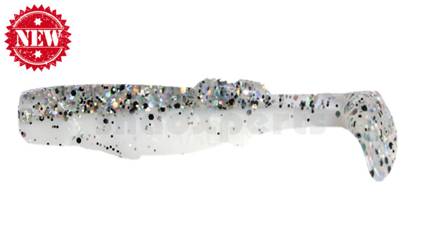 000708B008 California 3" (ca. 8,0 cm) reinweiss / klar salt´n pepper Glitter