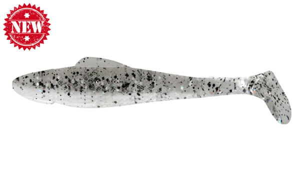 001711B008 Ohio 4" (ca. 11,0 cm) reinweiss / klar salt´n pepper Glitter