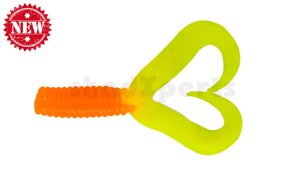 000604DT-403 Twister 2" Doubletail regulär (ca. 4,5 cm) orange / fluogelb