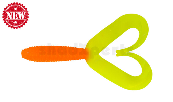000607DT-403 Twister 3" Doubletail regulär (ca. 9,0 cm) orange / fluogelb