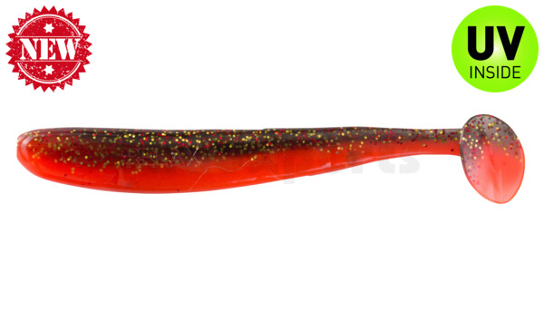 003413B317 Bass Shad 4,5“ (ca. 13 cm) superred / black red-gold Glitter