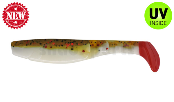 000211B072RT Kopyto-Classic 4" (ca. 11,0 cm) reinweiss / olivebraun-Glitter / red tail