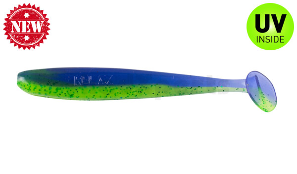 003413B113 Bass Shad 4,5“ (ca. 13 cm) green (chartreuse)-glitter / blue-violett glitter