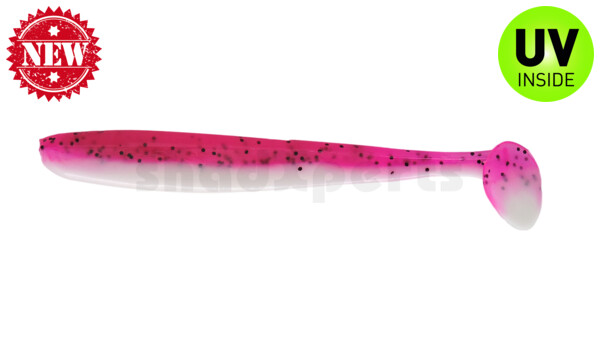 003413B320 Bass Shad 4,5“ (ca. 13 cm) reinweiss / hot pink Glitter