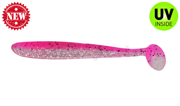 003413B315 Bass Shad 4,5“ (ca. 13 cm) clear silver Glitter / hot pink Glitter