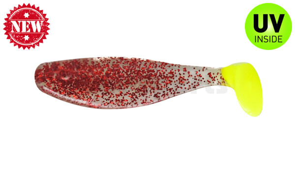 000304075FT Jankes 2" (ca. 5 cm) clear red-glitter / fire tail