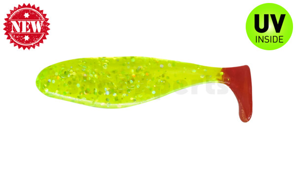 000304066RT Jankes 2" (ca. 5 cm) grün (chartreuse)-Glitter / red tail