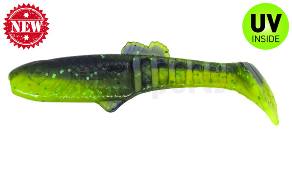 005013B113 Montana 4,5" (ca. 12,5 cm) grün (chartreuse)-Glitter / blau-violett Glitter